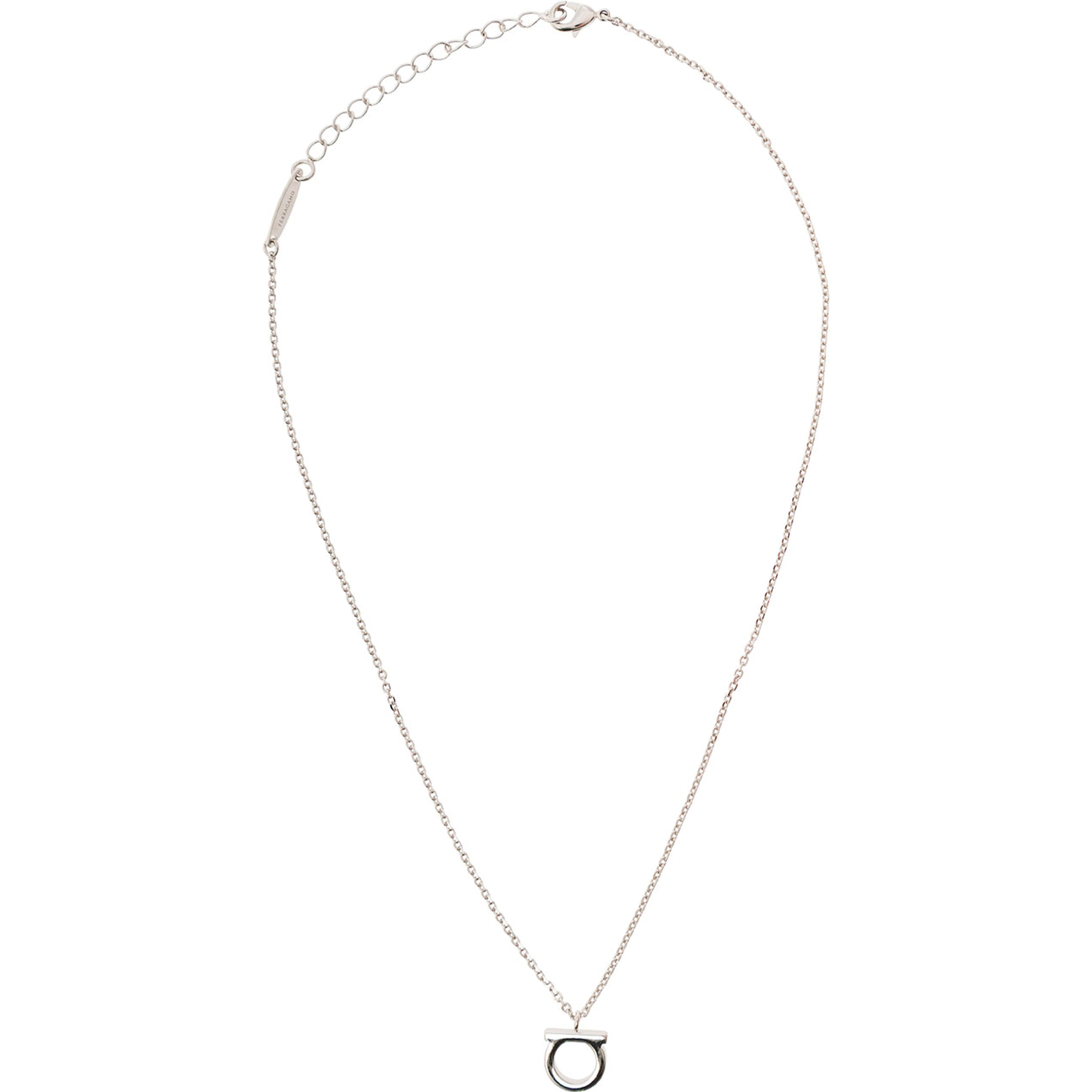 Necklace with Gancini Charm in Silver-Colored Brass for Women