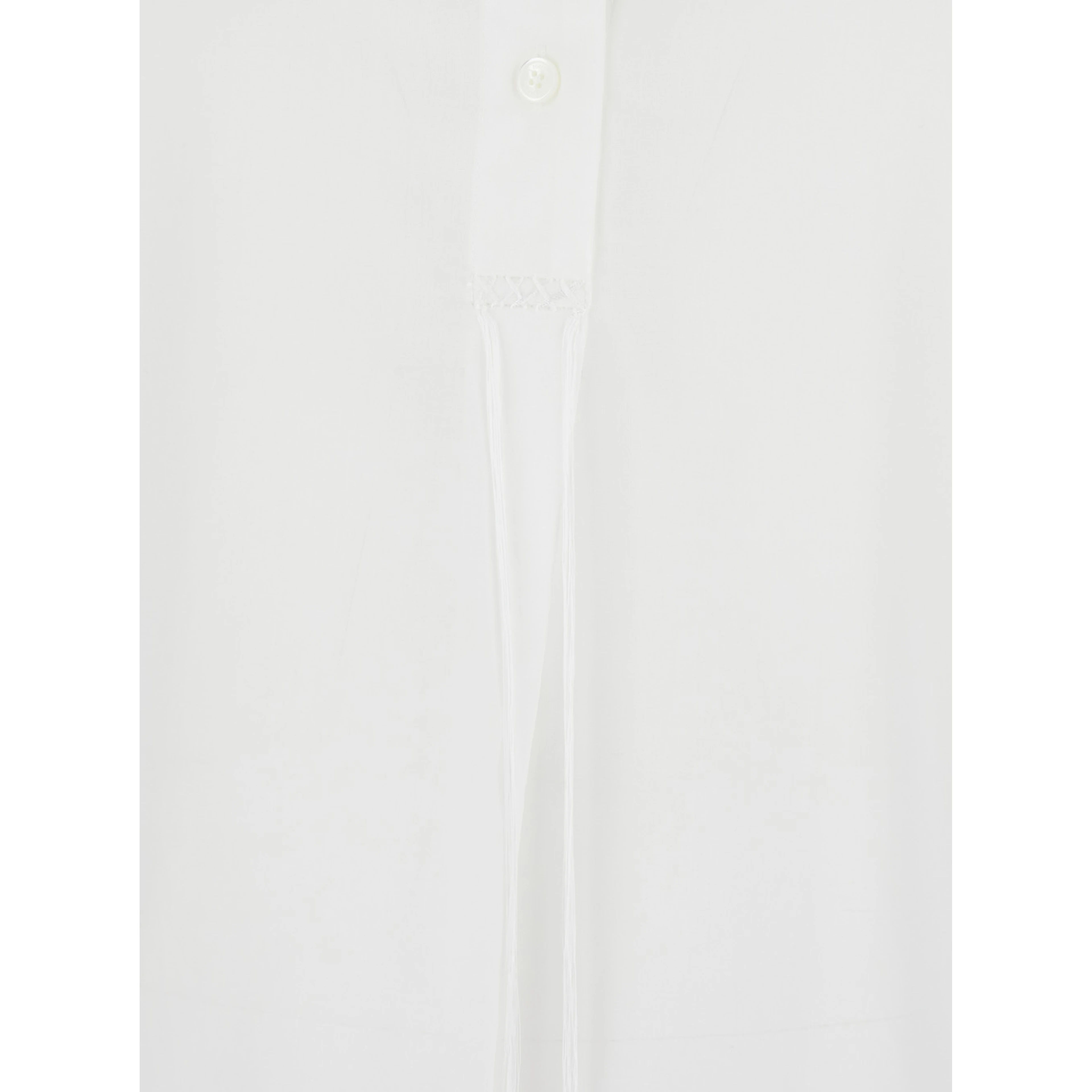 White Shirt with Stand-up Collar in Cotton for Women