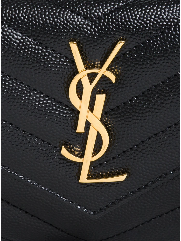 Wallet Grain de Poudre Black with Cassandre Logo in Black Leather Woman alternative