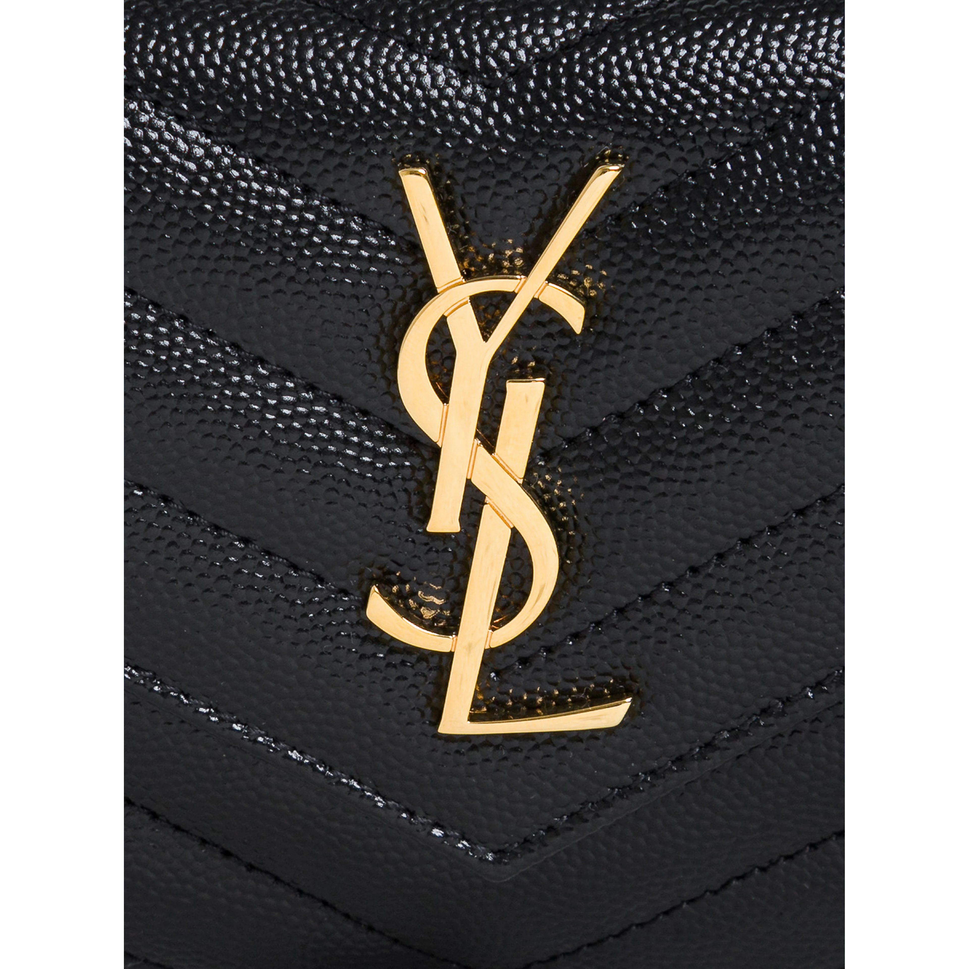 Wallet Grain de Poudre Black with Cassandre Logo in Black Leather Woman