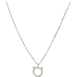 Necklace with Gancini Charm in Silver-Colored Brass for Women