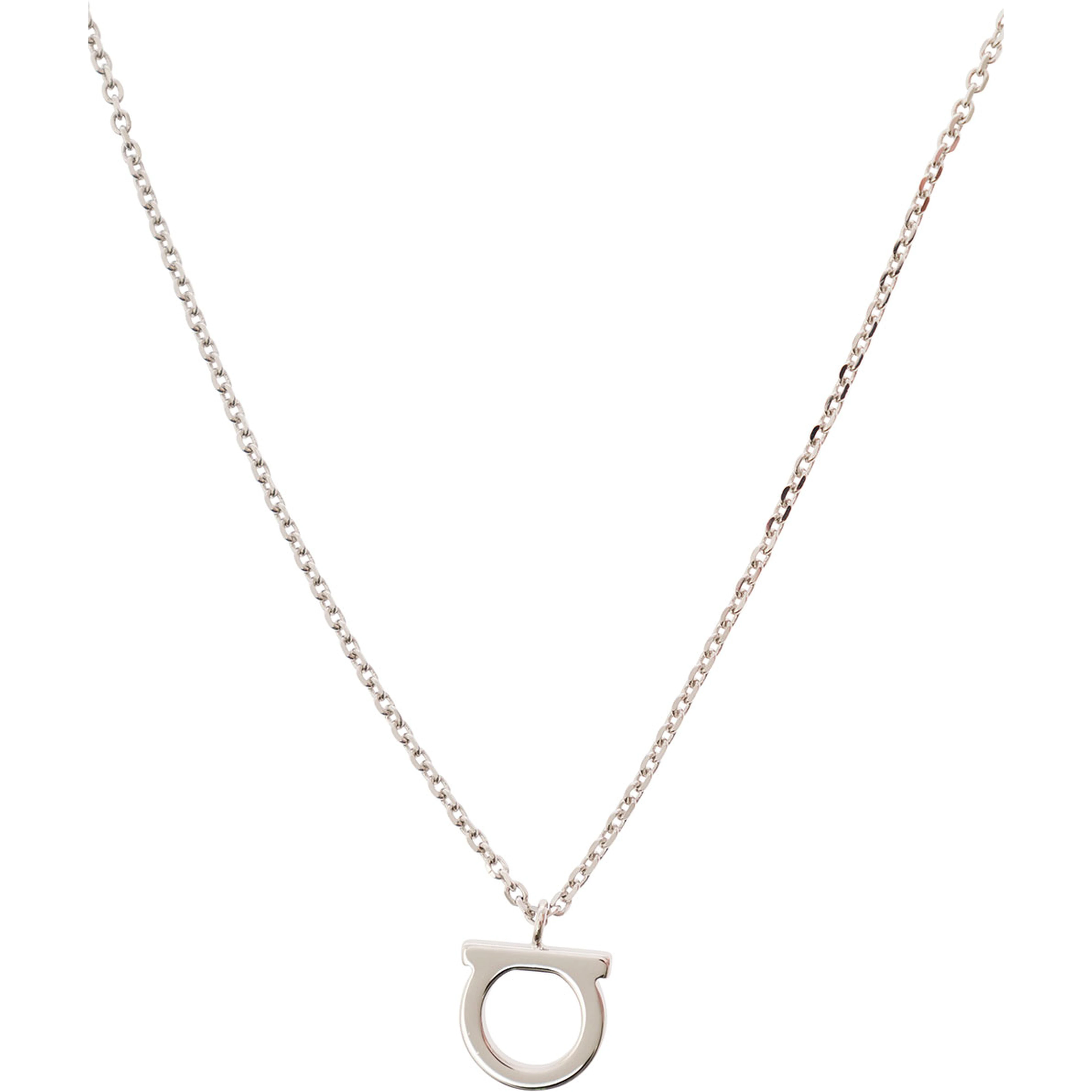 Necklace with Gancini Charm in Silver-Colored Brass for Women