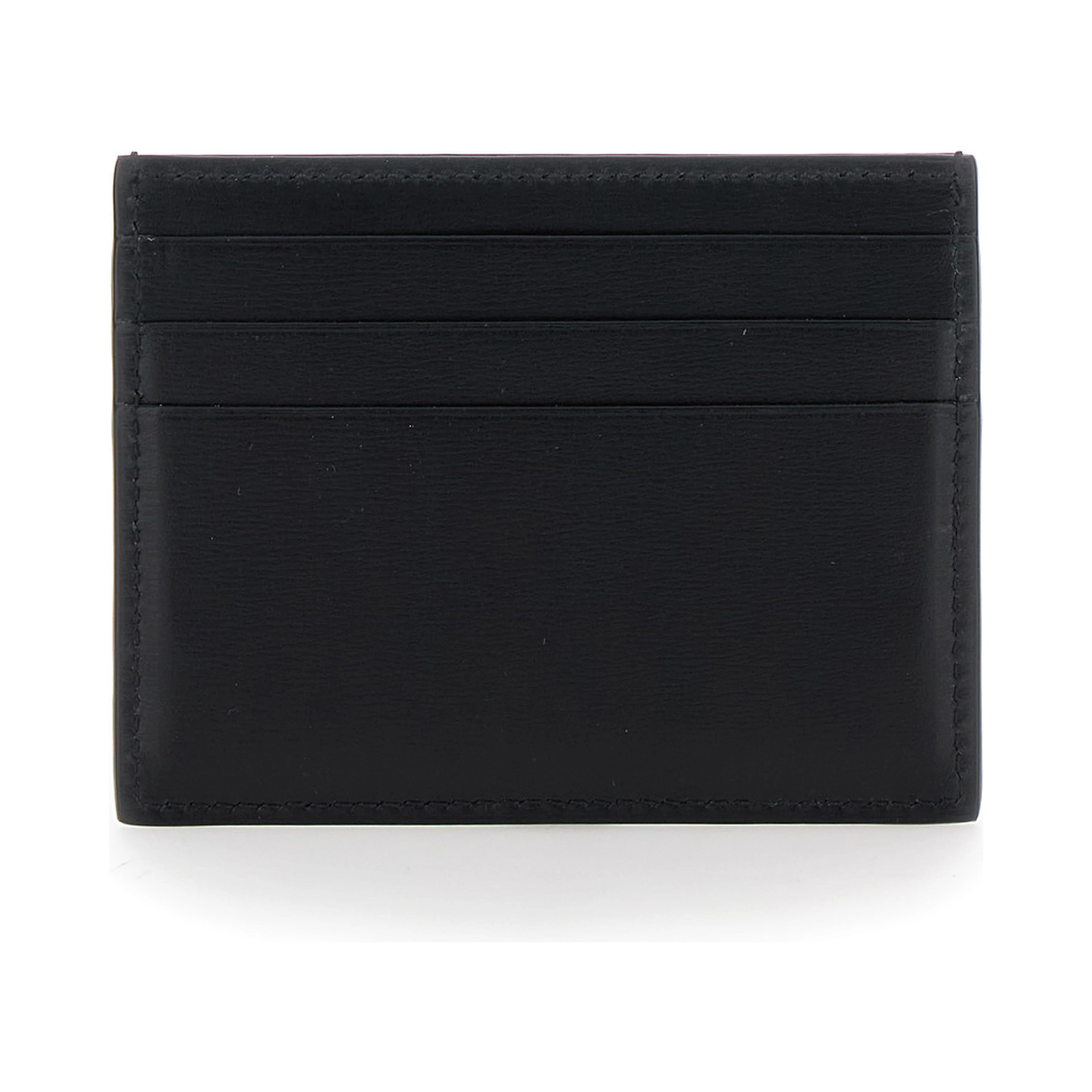 Card holder Florence with logo lettering on the front in black leather for men