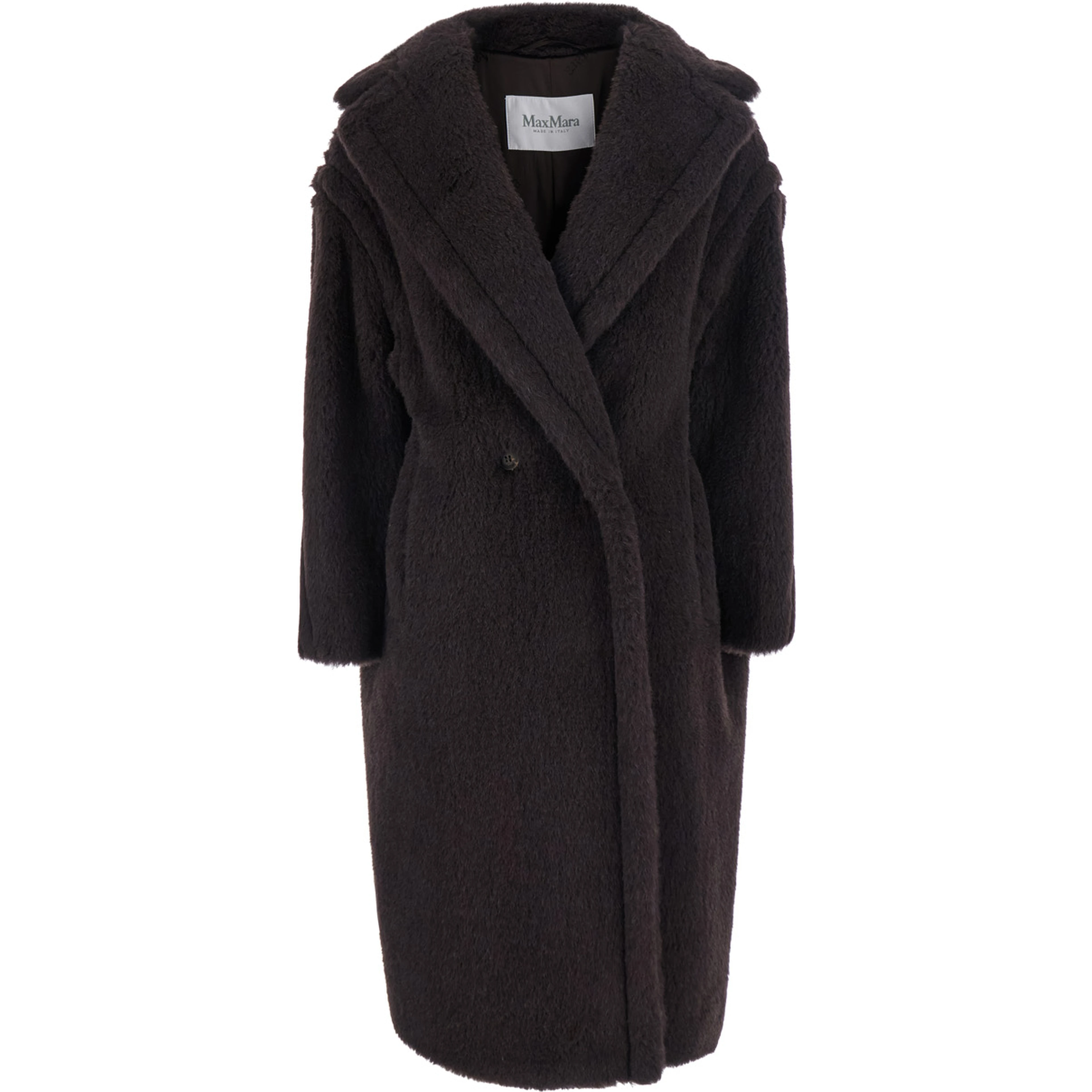 Ted Girl Brown Double-breasted Coat with maxi notched revers in wool blend for women