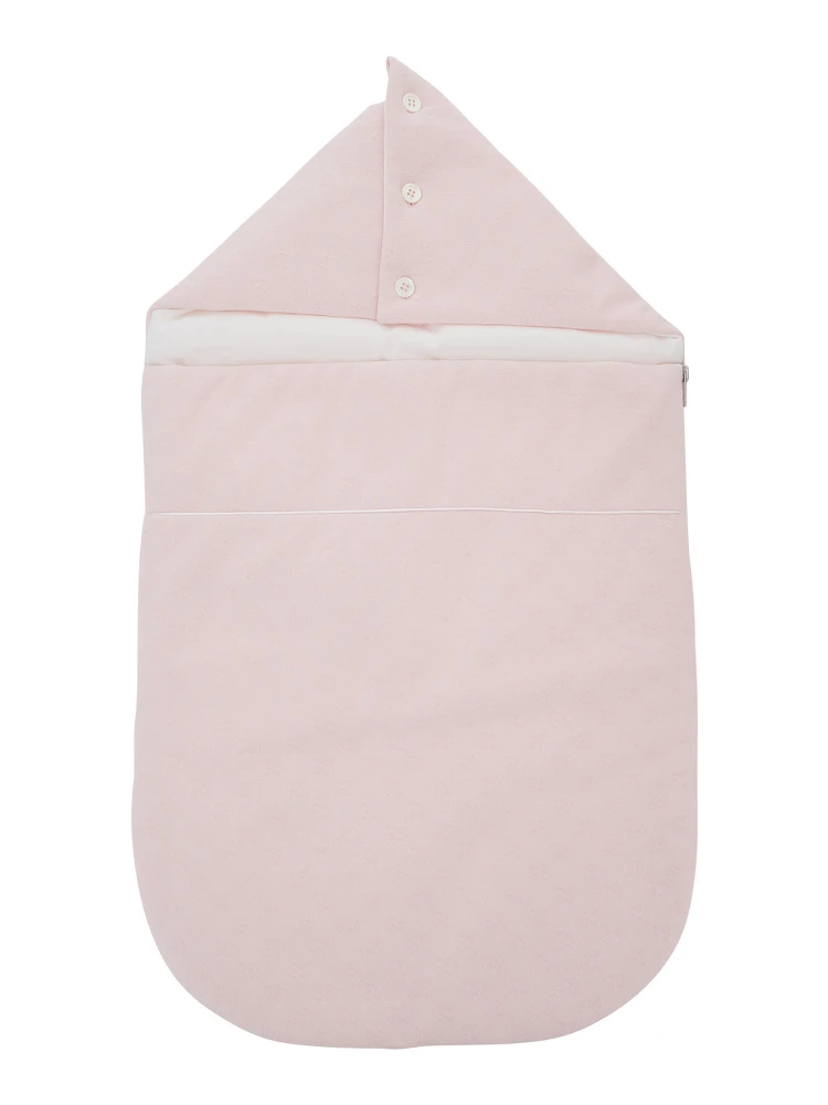 Pink Angel nest with all-over GG motif in cotton for girl