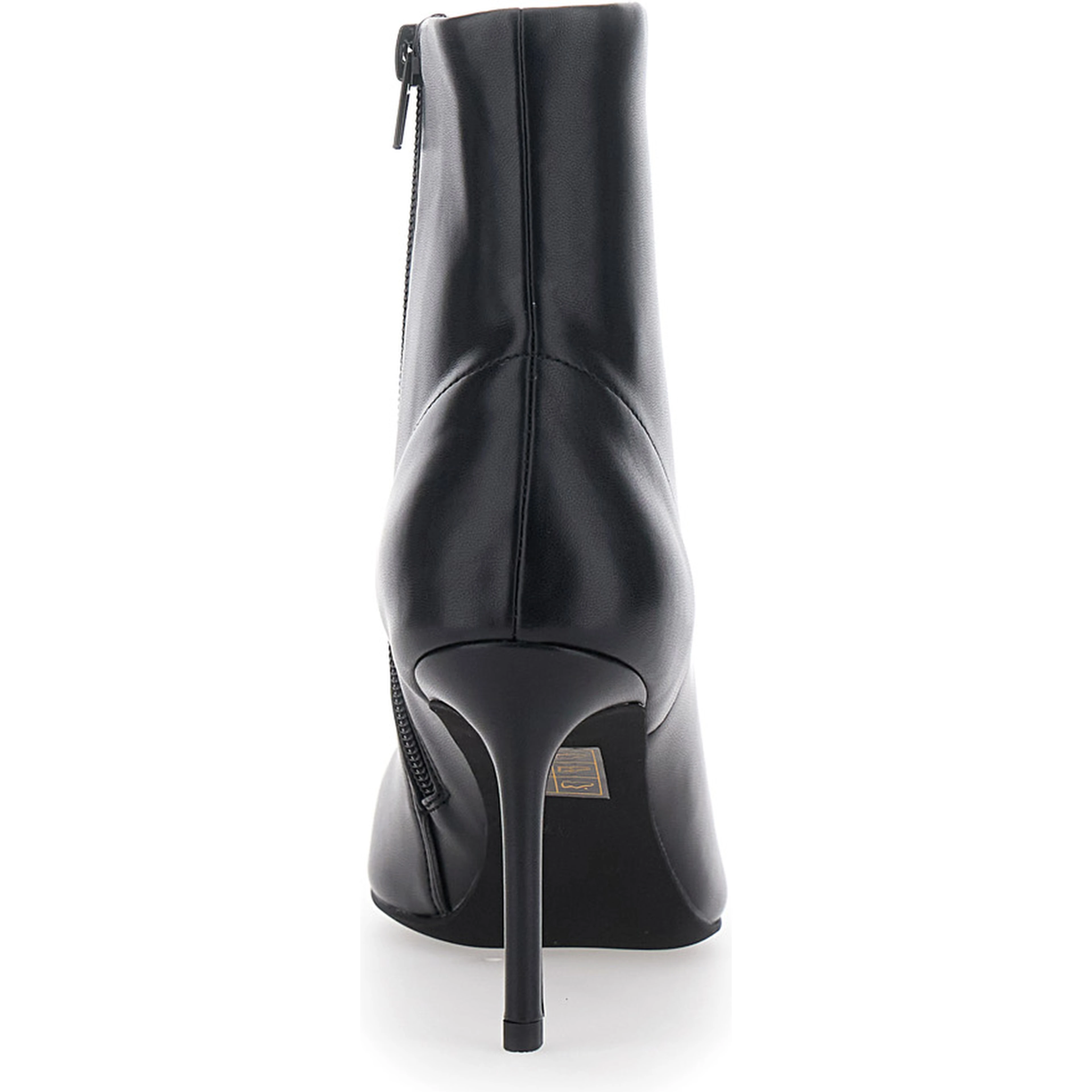 Nixie Black Ankle Boots with Stiletto Heel in Leather for Women