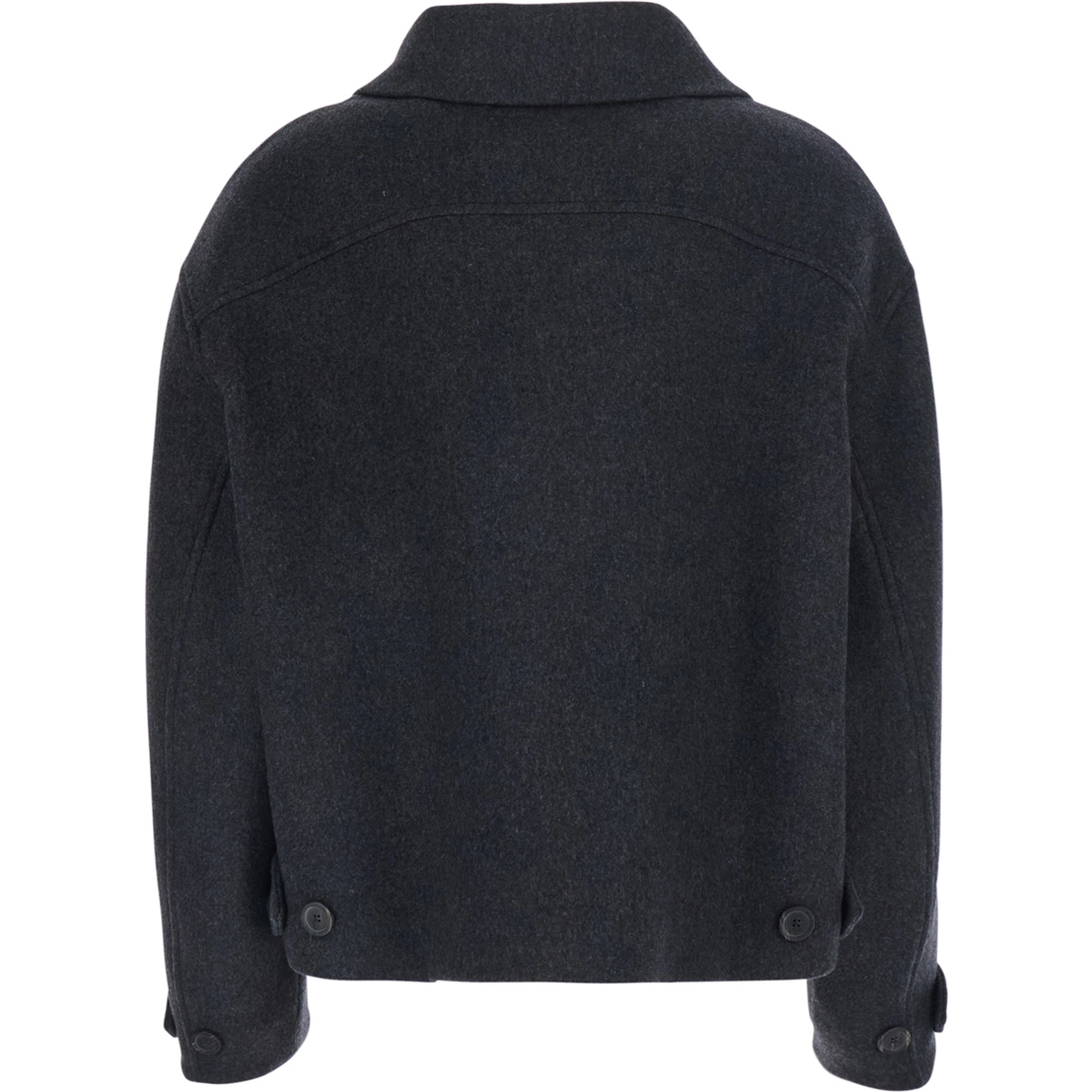 Jeanie Grey Jacket with classic collar and buttoned cuffs in wool for women