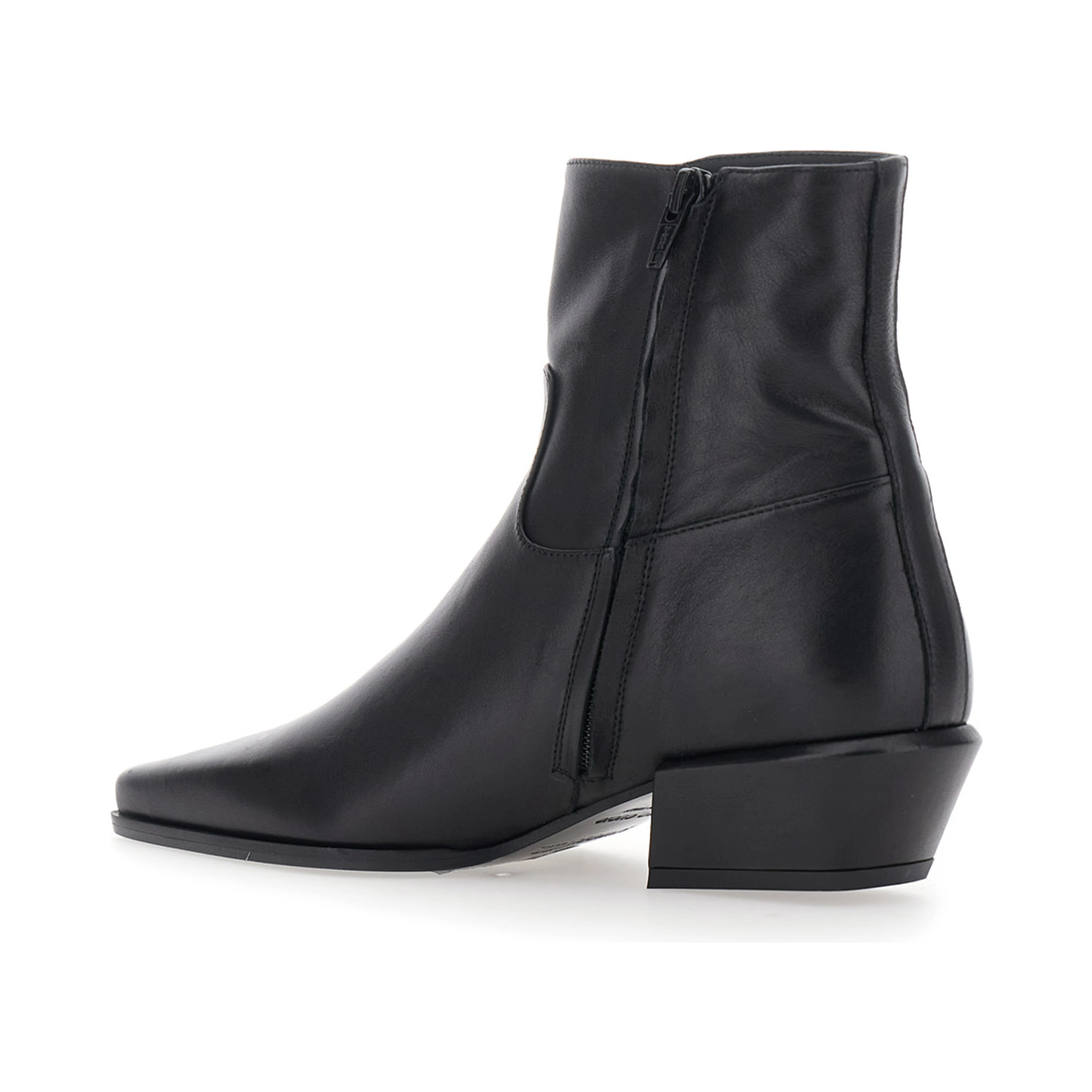 MARISA black ankle Boots with pointed design in leather for women