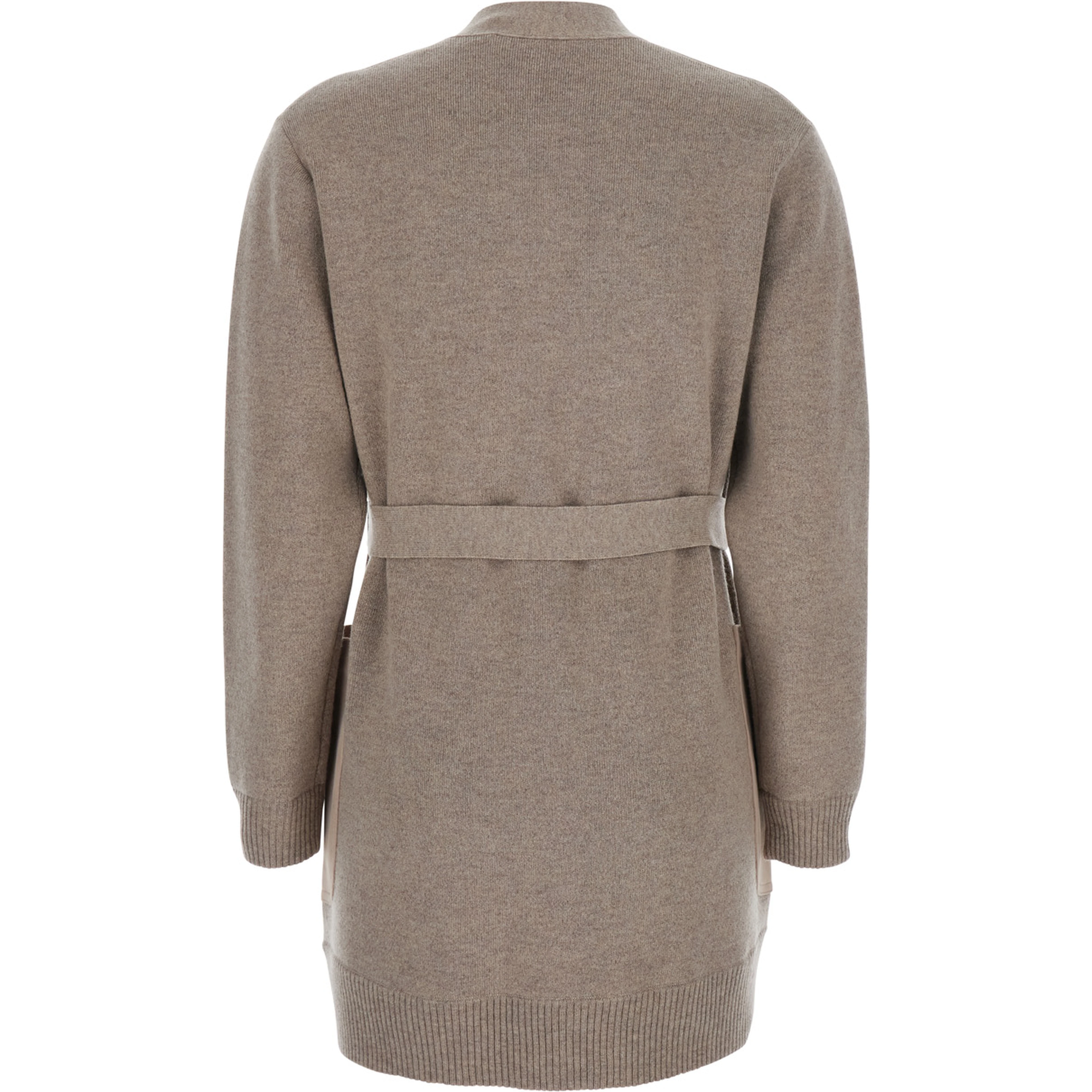 Cardigan MXS OLIVETO with long sleeves and button closure in beige for women