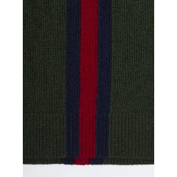 Green Crewneck sweater with Web embroidery in wool boy