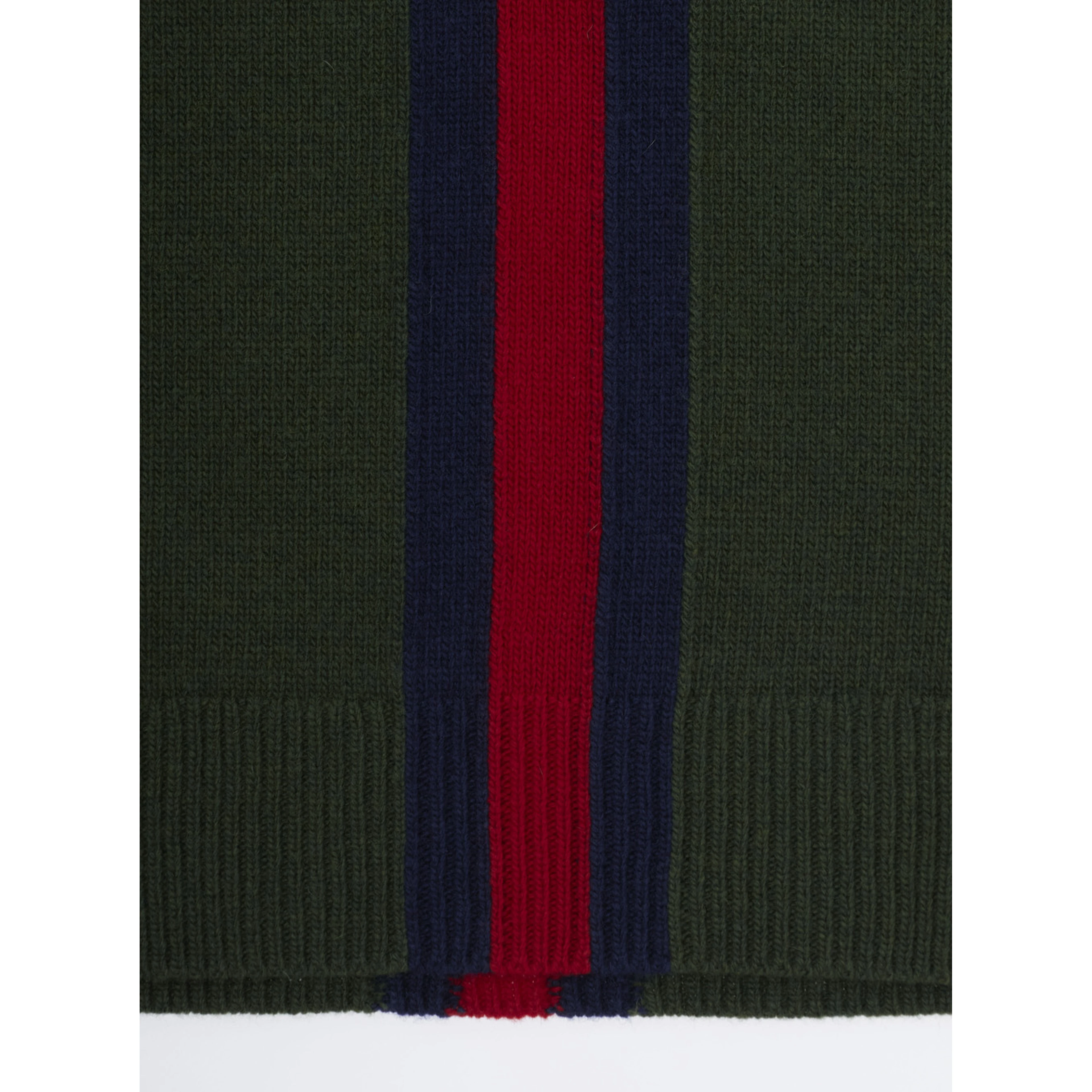 Green Crewneck sweater with Web embroidery in wool boy