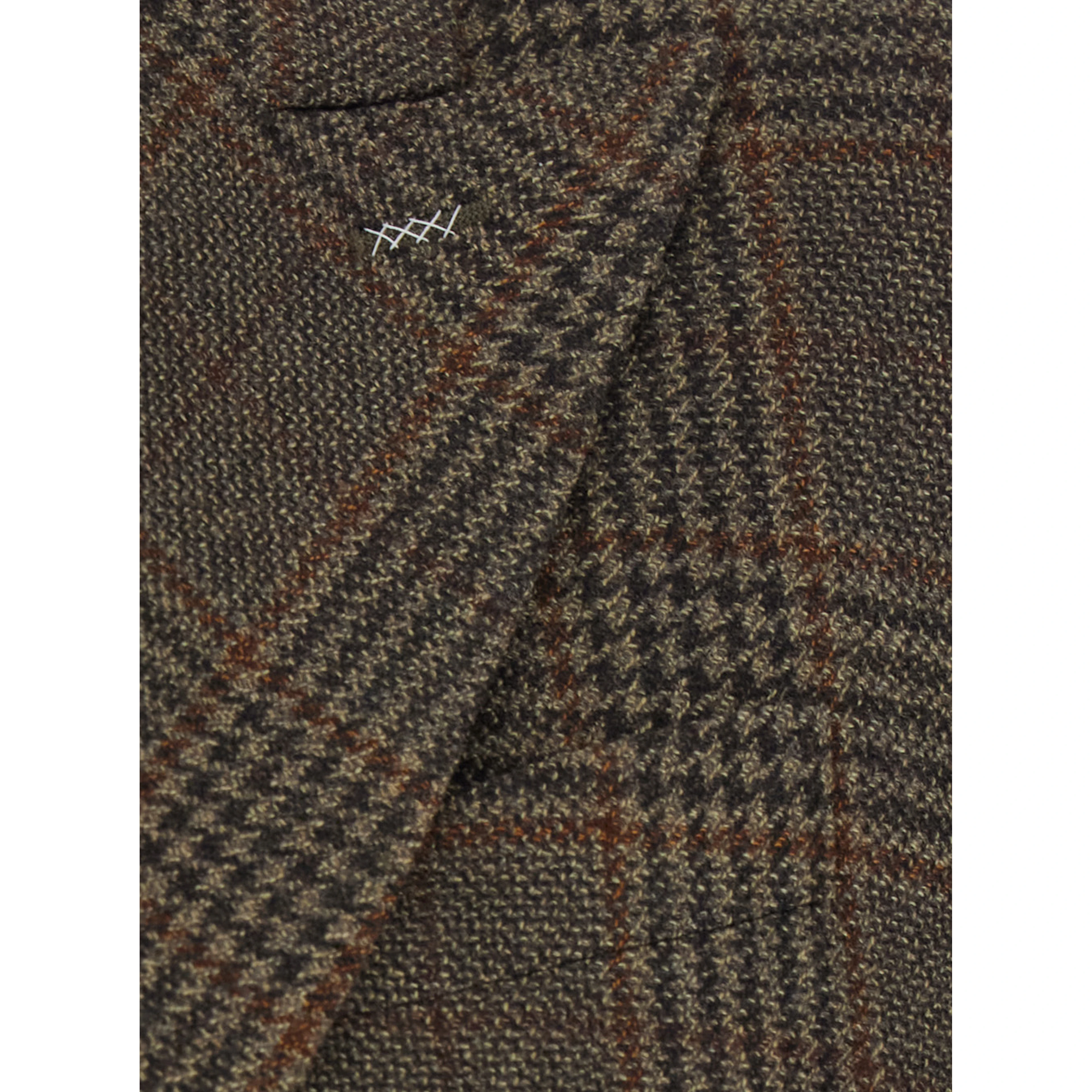 DESERTO dark brown Double-breasted Jacket with Peak revers and check Motif in wool for women