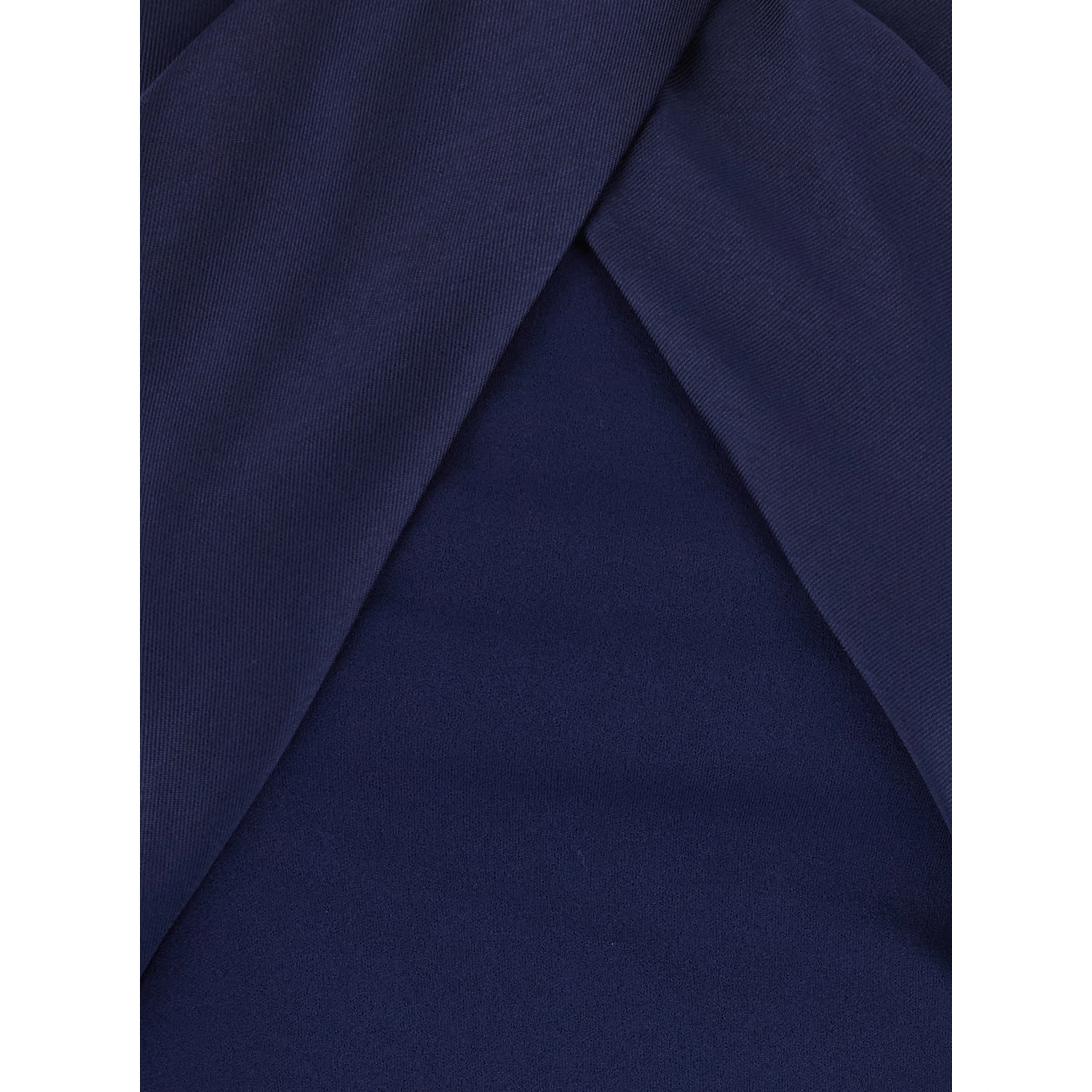 Rumi Blue Long Dress with Crossed Halterneck and Single Slit on the Back in Tech Fabric Women