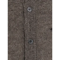 INSIDE OUT ARGYLE COLLAR CARDIGAN with notched revers and long sleeves in acrylic, nylon, wool and alpaca in brown for women
