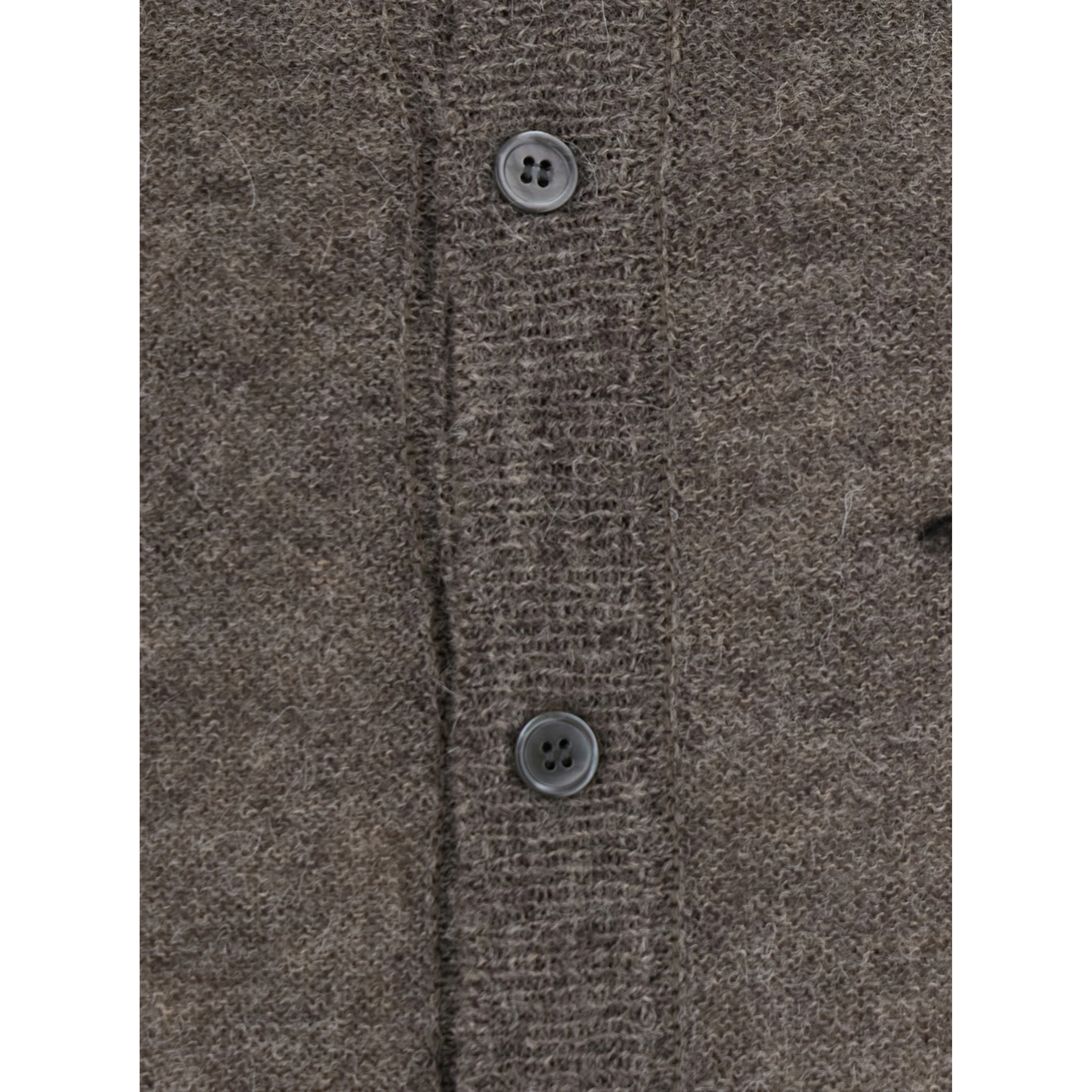 INSIDE OUT ARGYLE COLLAR CARDIGAN with notched revers and long sleeves in acrylic, nylon, wool and alpaca in brown for women