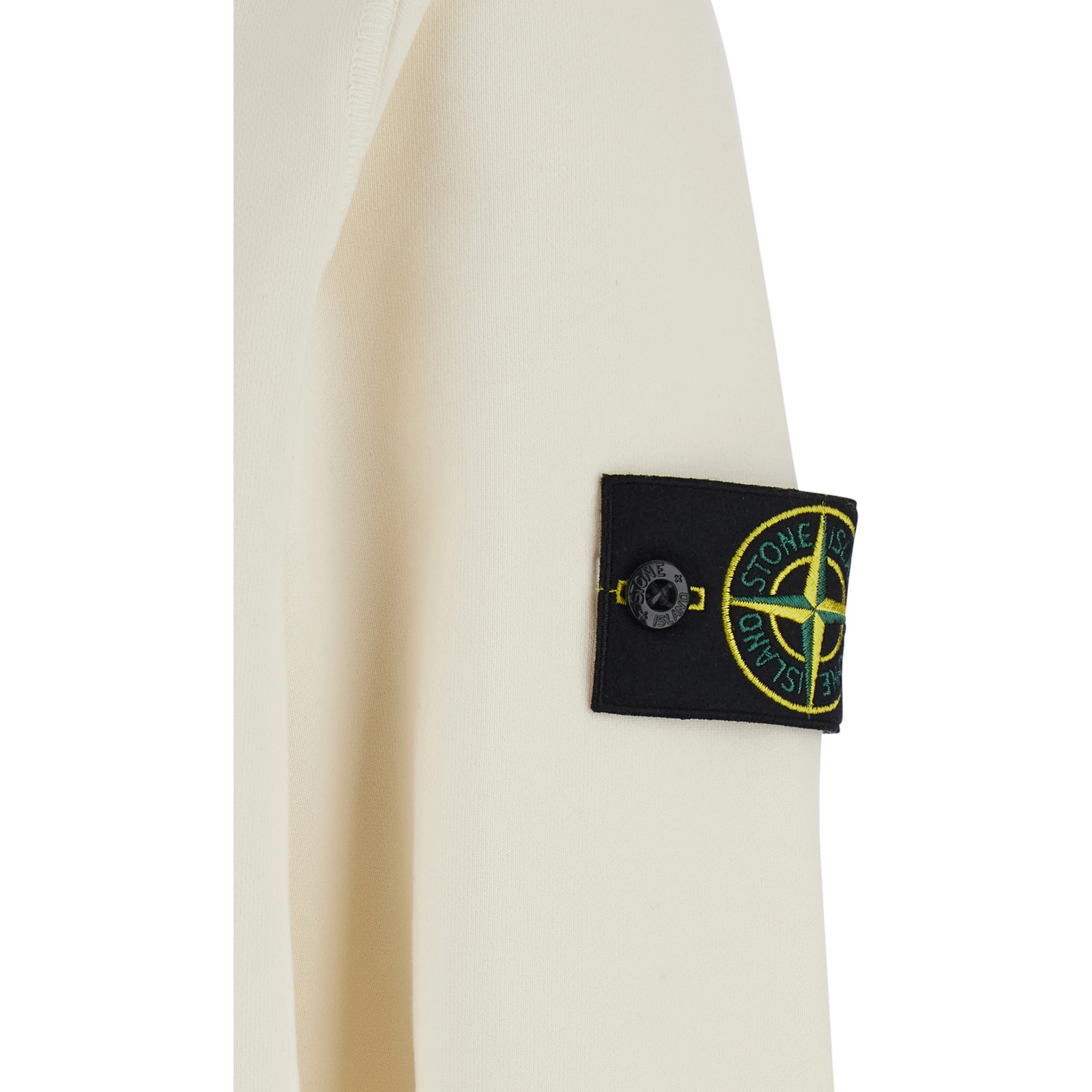 Hooded Sweatshirt with Fixed Hood and Logo on the Front in White