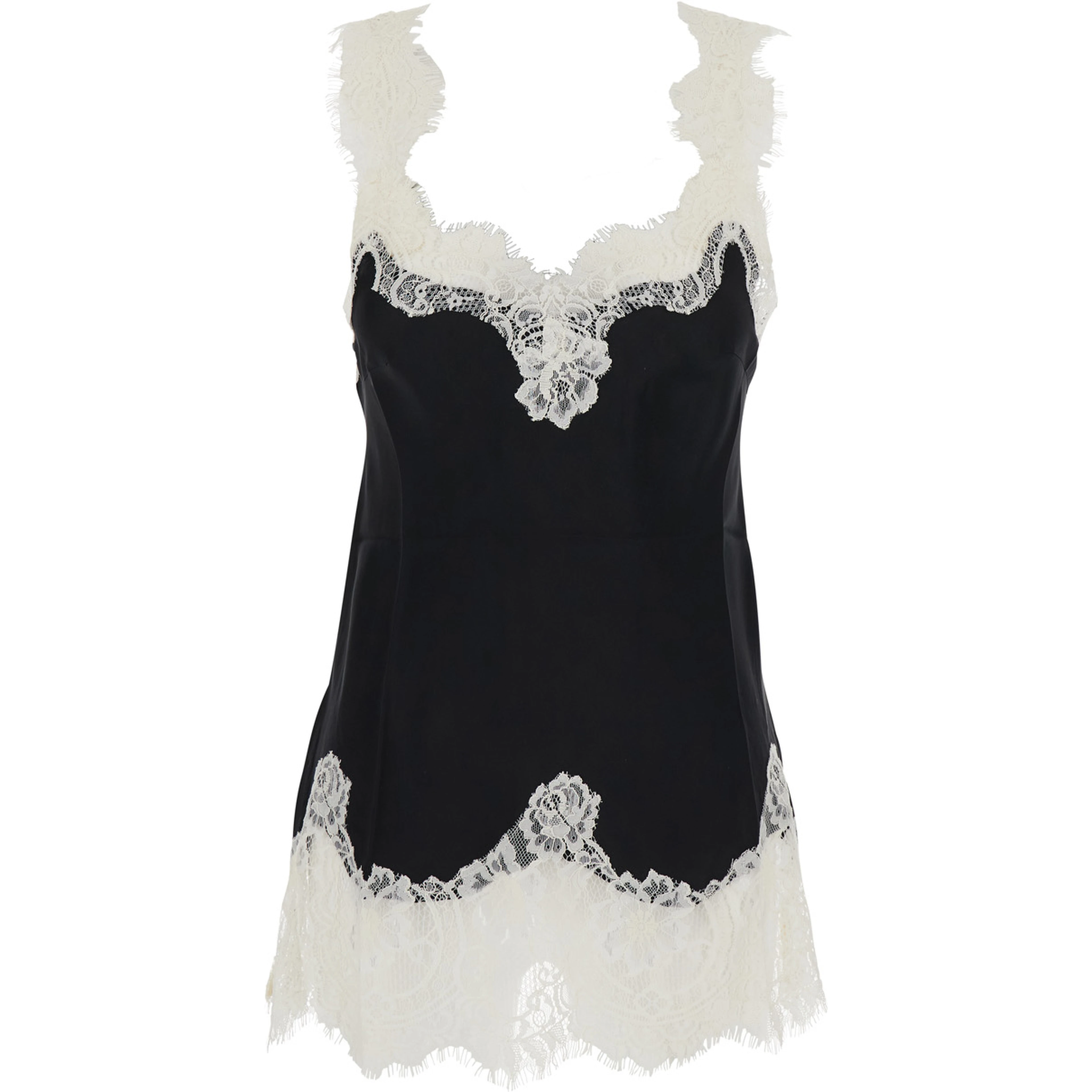 Top Megan Bias Camie Black with Thin Straps and V-Neck in Silk Women