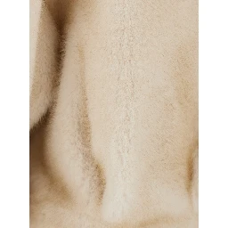 White Short shearling jacket with classic collar and zip closure on the front in ecofur for women