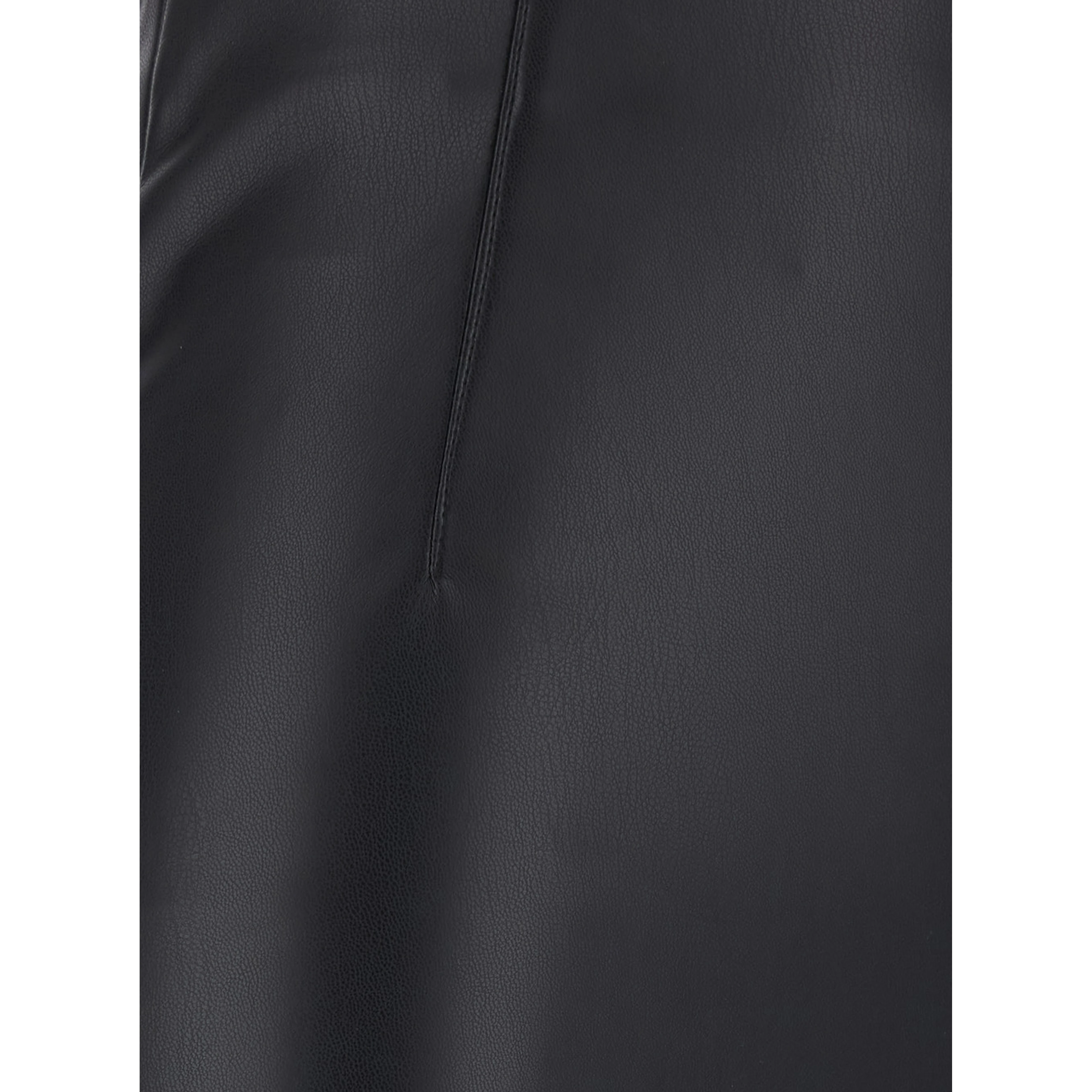 Black Midi Skirt in Eco Leather for Women