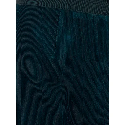 Blue High-waisted pants with two side pockets in corduroy for women