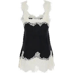 Top Megan Bias Camie Black with Thin Straps and V-Neck in Silk Women