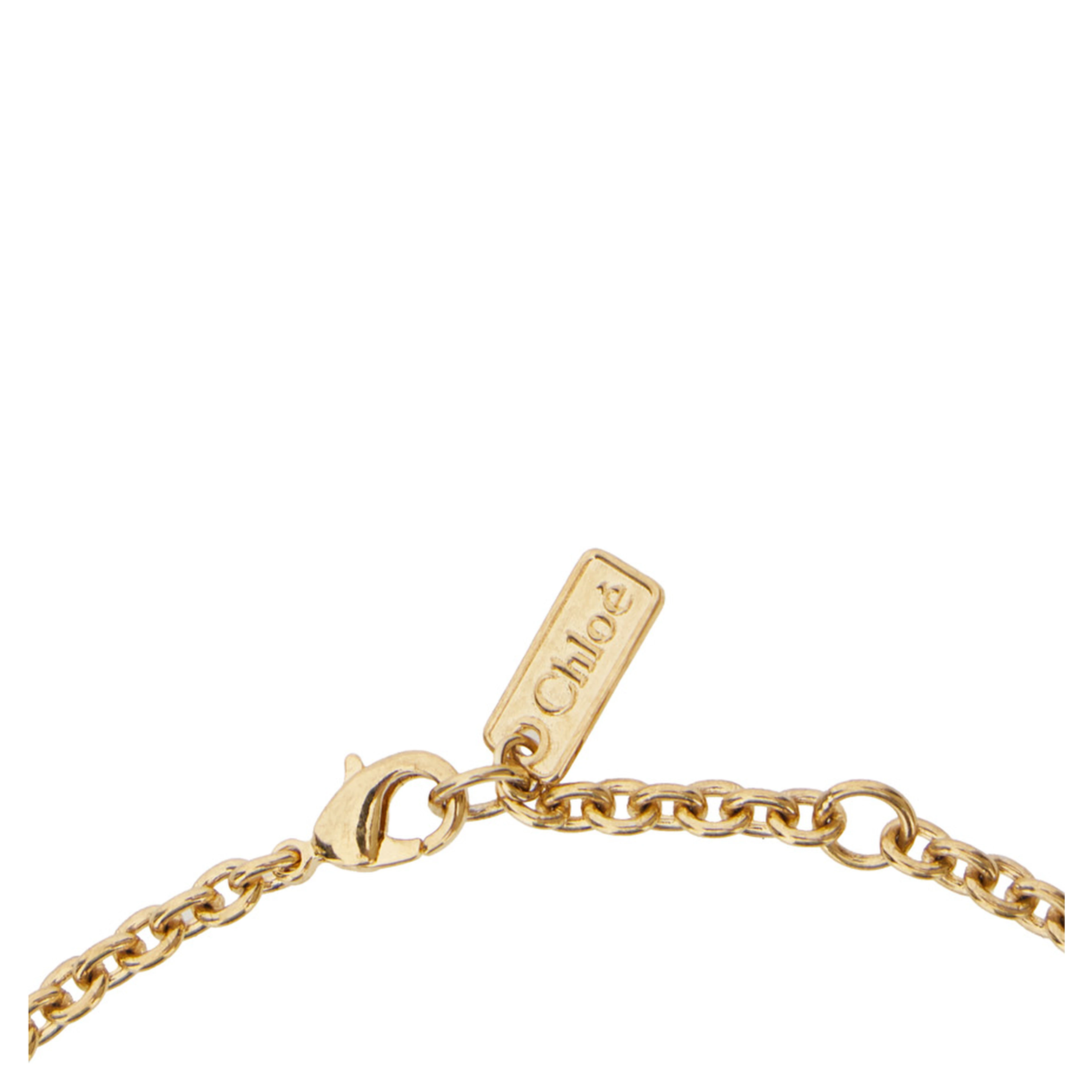 Necklace with Hook Closure and Three Charms with Brass Logo for Women