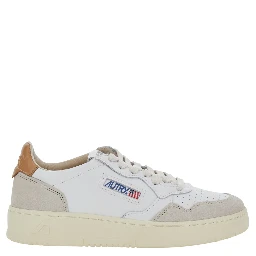 Medalist White Low Top Sneakers with Logo Patch on the Tongue in Leather for Women