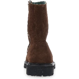 Brown Ankle Boots with Side Zip Closure in Suede for Men
