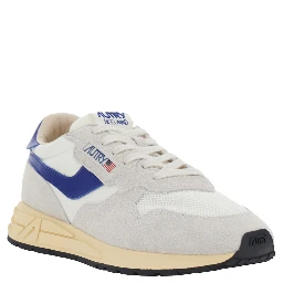 Reelwind Gray Sneakers with logo patch on the tongue in leather for men