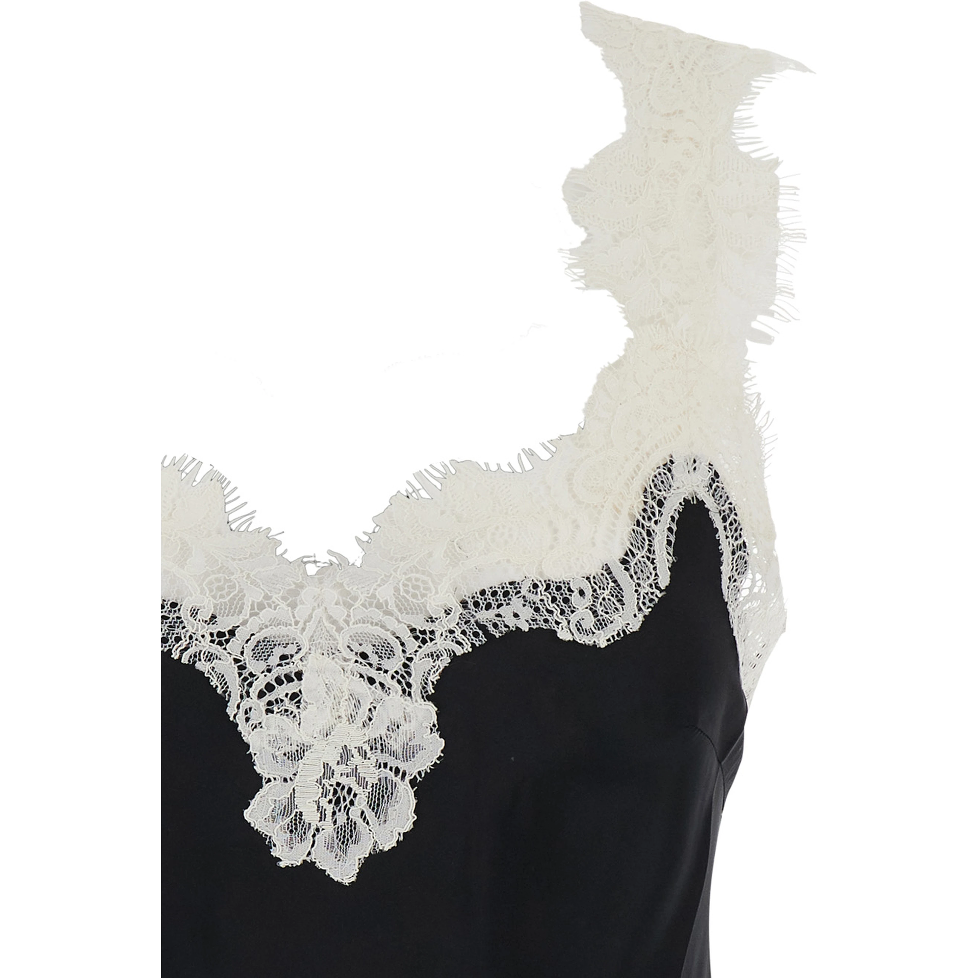 Top Megan Bias Camie Black with Thin Straps and V-Neck in Silk Women