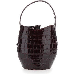Bordeaux Bucket Bag with Adjustable Belt in Leather for Women