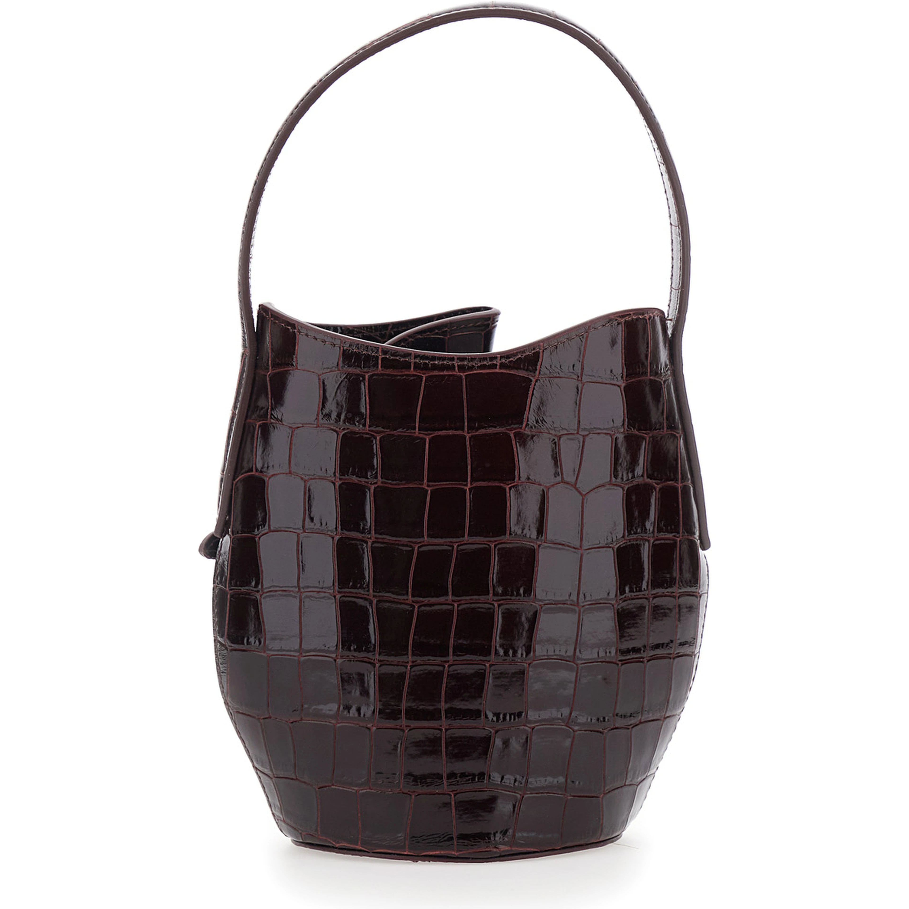 Bordeaux Bucket Bag with Adjustable Belt in Leather for Women