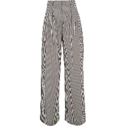 Brown Pants with all-over striped motif in Fabric women