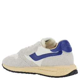 Reelwind Gray Sneakers with logo patch on the tongue in leather for men