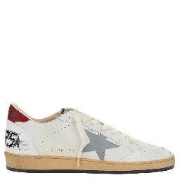 Ball Star White Low Sneakers In Leather and Suede for Men