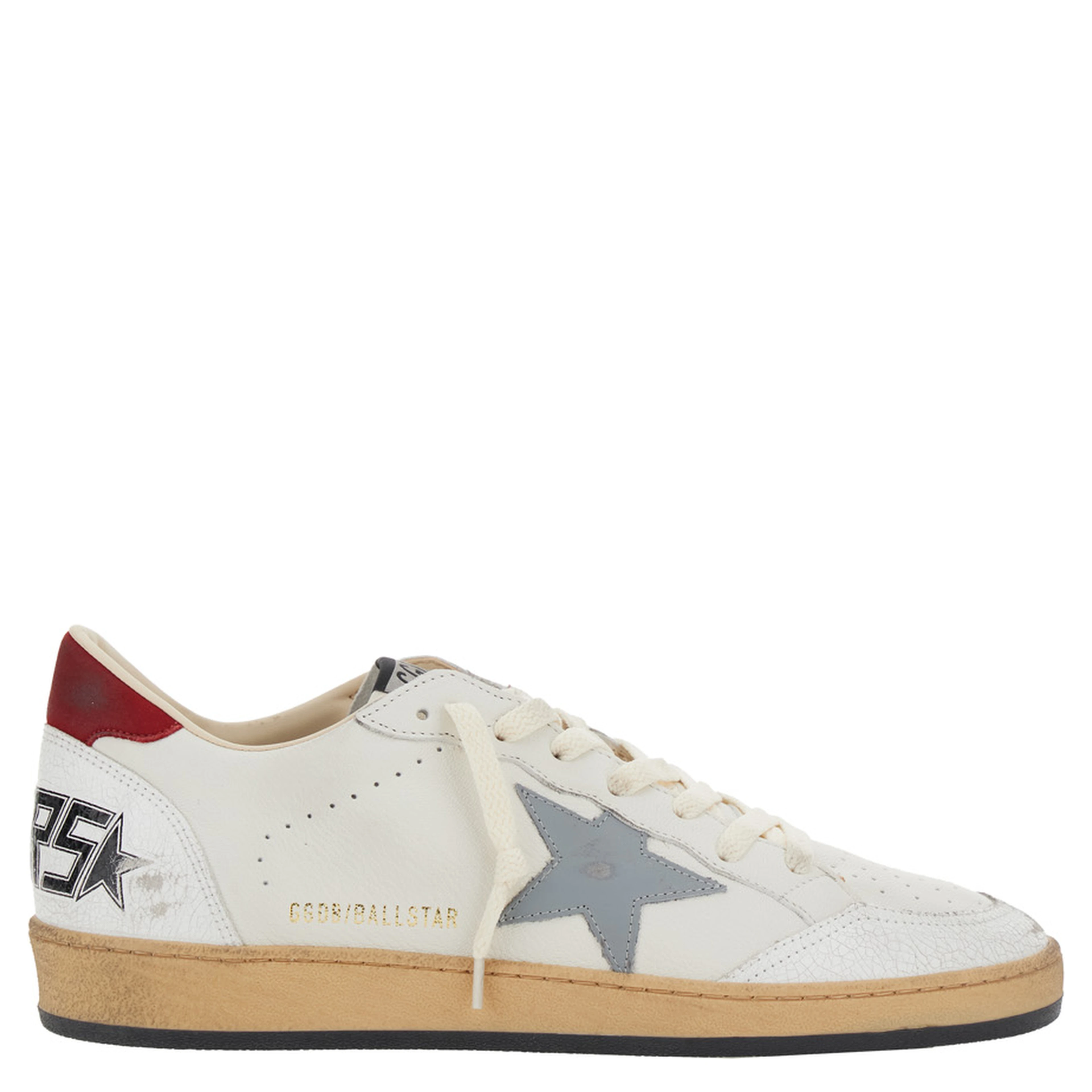 Ball Star White Low Sneakers In Leather and Suede for Men