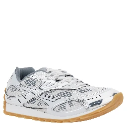 Orbit silver colored Sneaker with Logo Lettering Detail in Tech Fabric Men