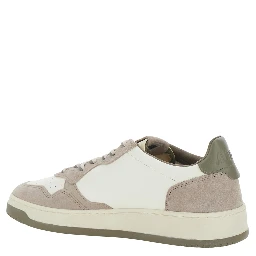 Medalist Beige Low Top Sneakers with Logo Patch on the Tongue in Suede for Men
