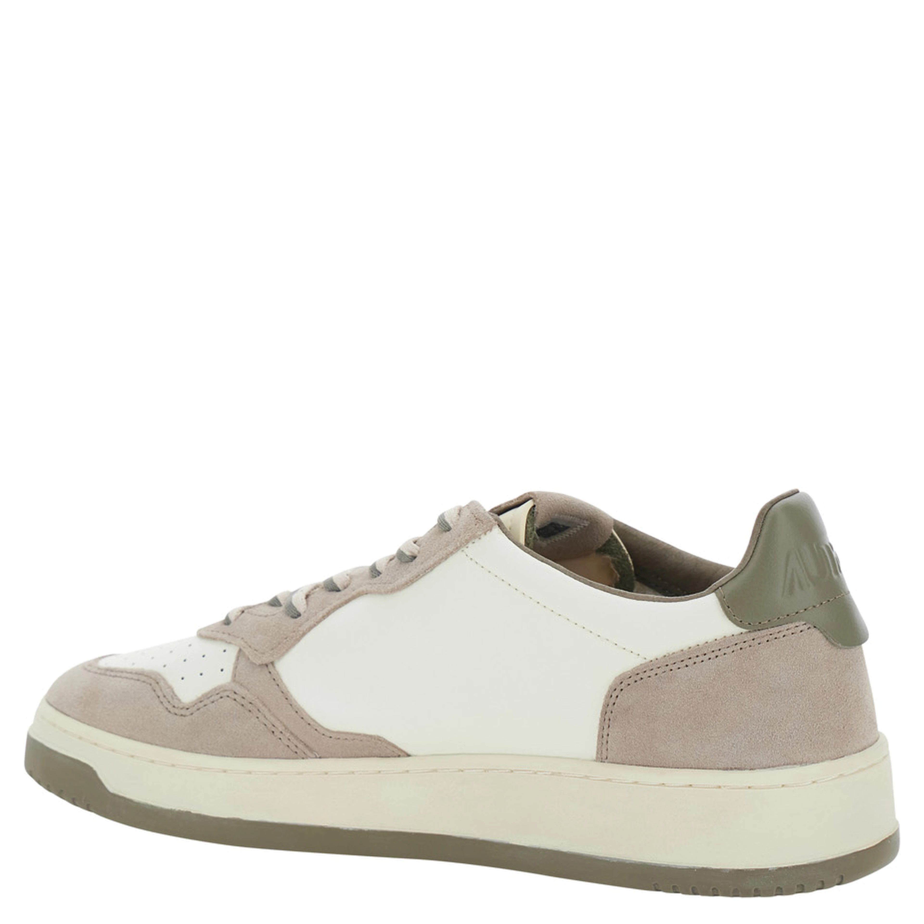Medalist Beige Low Top Sneakers with Logo Patch on the Tongue in Suede for Men