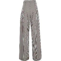 Brown Pants with all-over striped motif in Fabric women