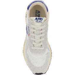 Reelwind Gray Sneakers with logo patch on the tongue in leather for men