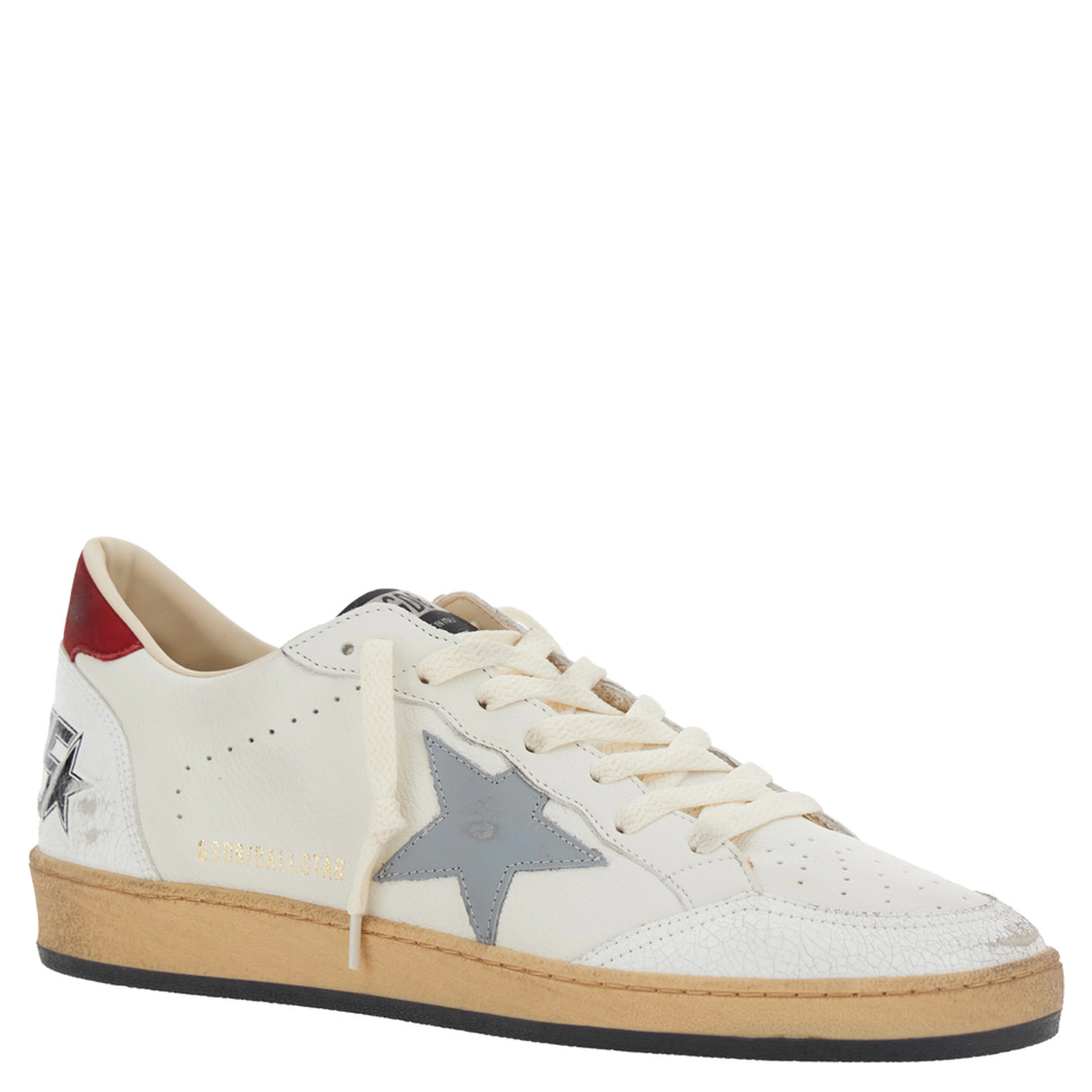 Ball Star White Low Sneakers In Leather and Suede for Men