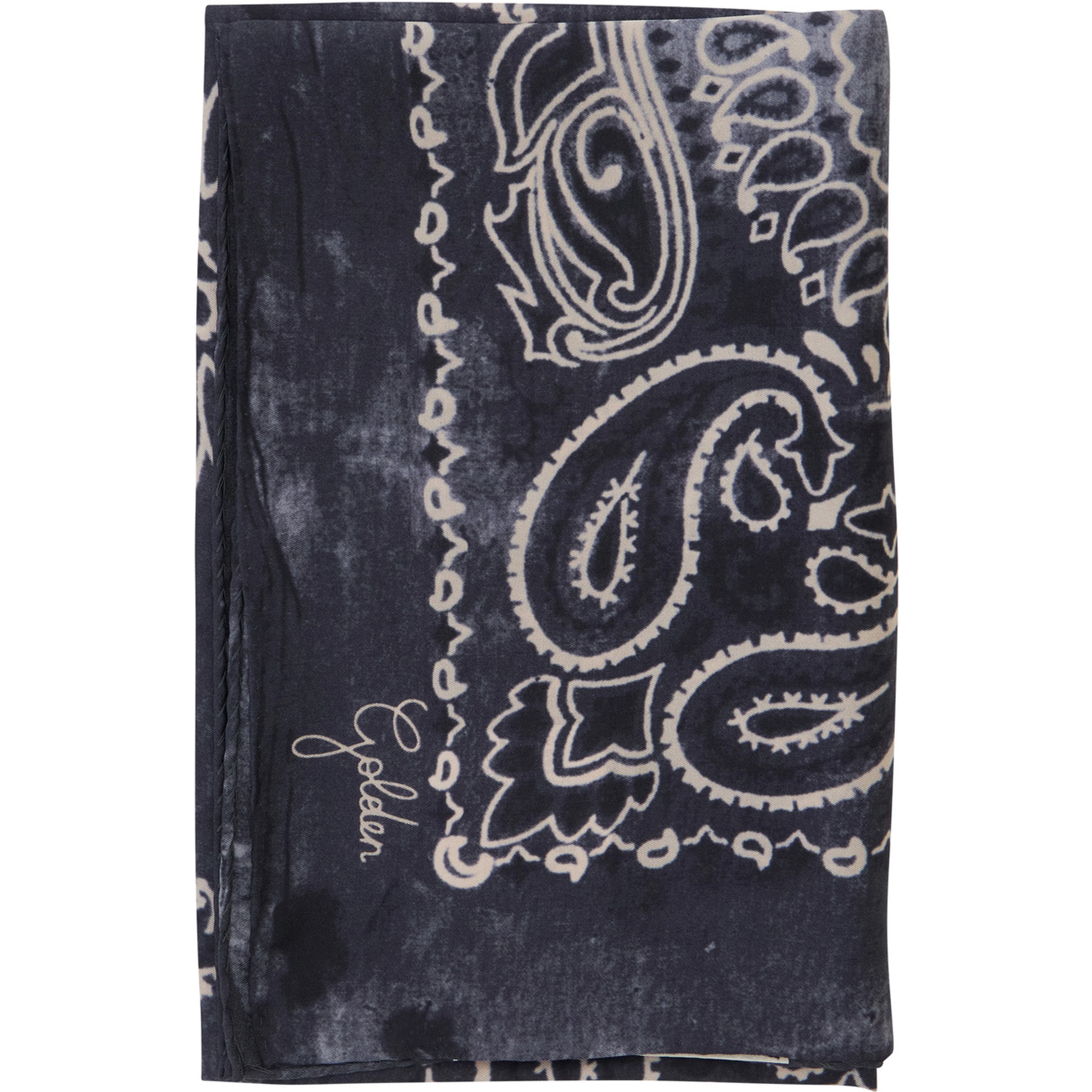 Gray silk all-over Paisley print scarf for women