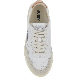 Medalist White Low Top Sneakers with Logo Patch on the Tongue in Leather for Women