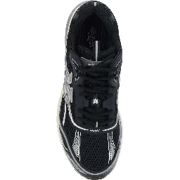 M-Tech black Sneakers with side logo patch in leather and fabric for men