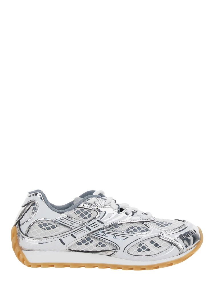 Orbit White Sneaker with Logo lettering Detail in Tech Fabric for women