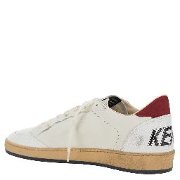Ball Star White Low Sneakers In Leather and Suede for Men