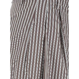 Brown Pants with all-over striped motif in Fabric women
