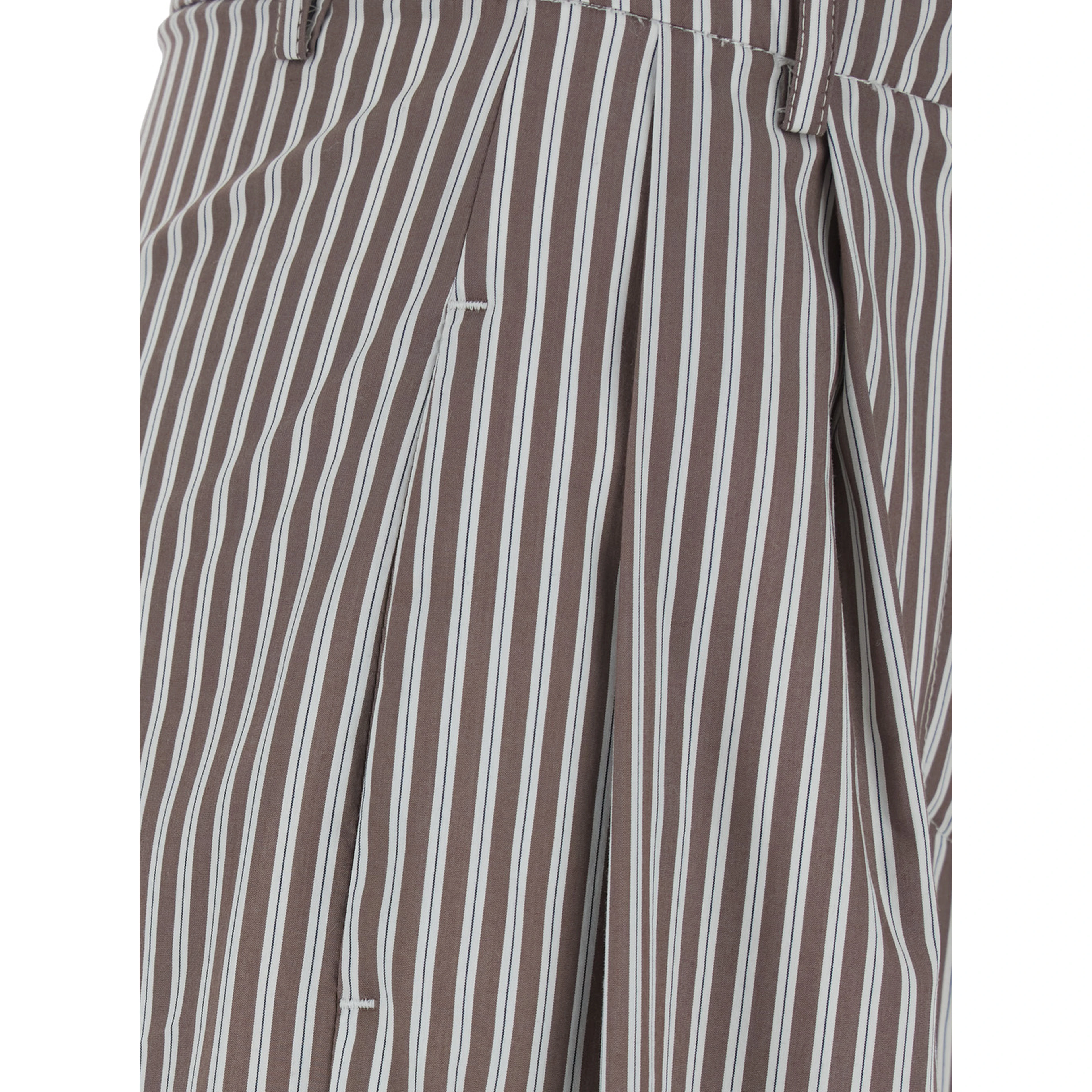 Brown Pants with all-over striped motif in Fabric women