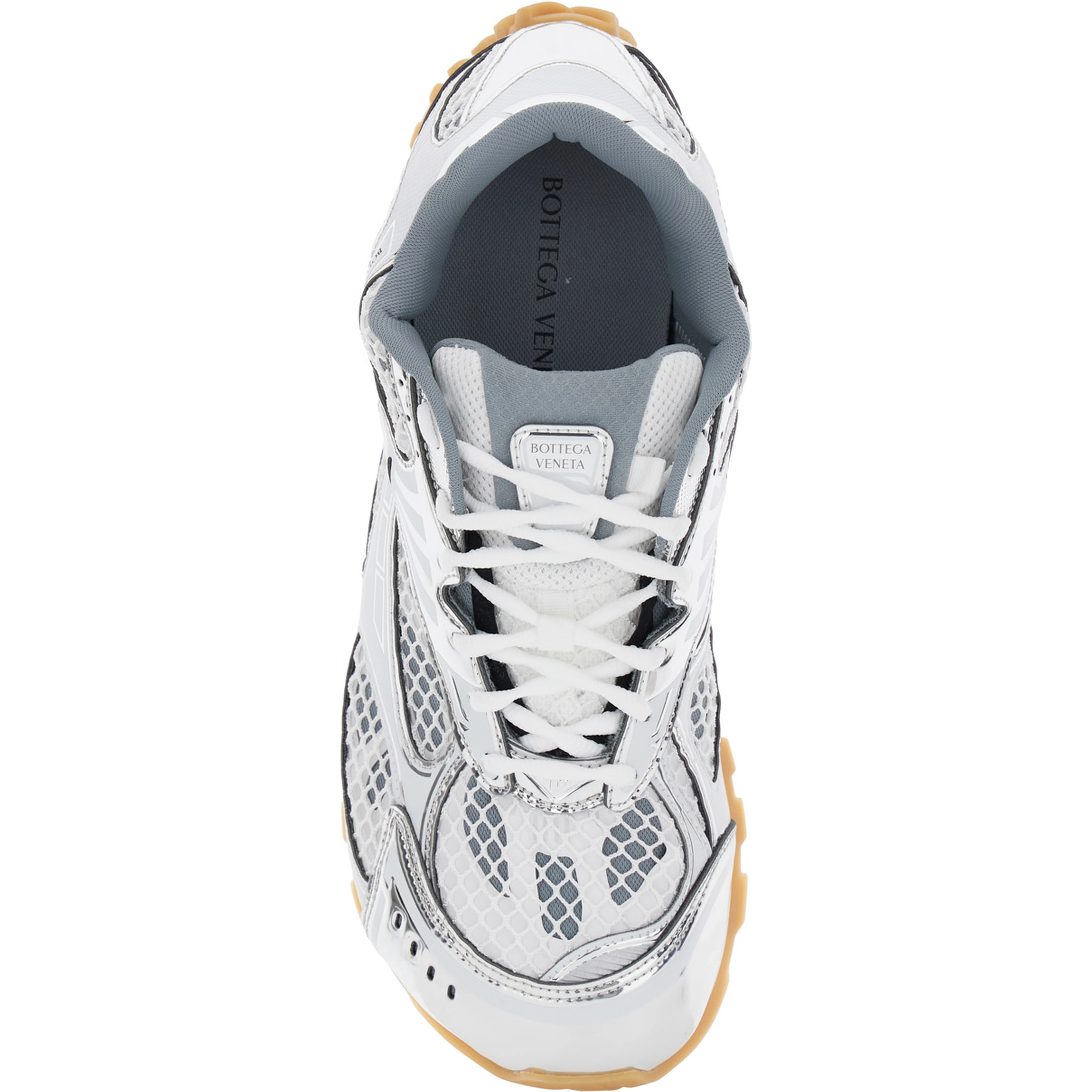Orbit silver colored Sneaker with Logo Lettering Detail in Tech Fabric Men